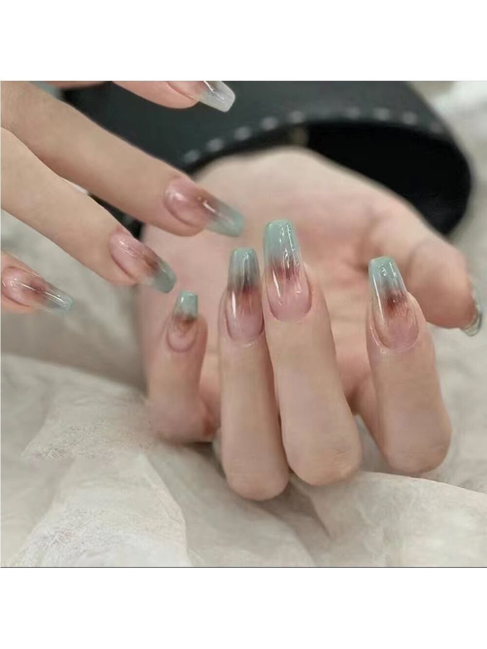 Minty Fade - Nail Junkie - full artificial nail set